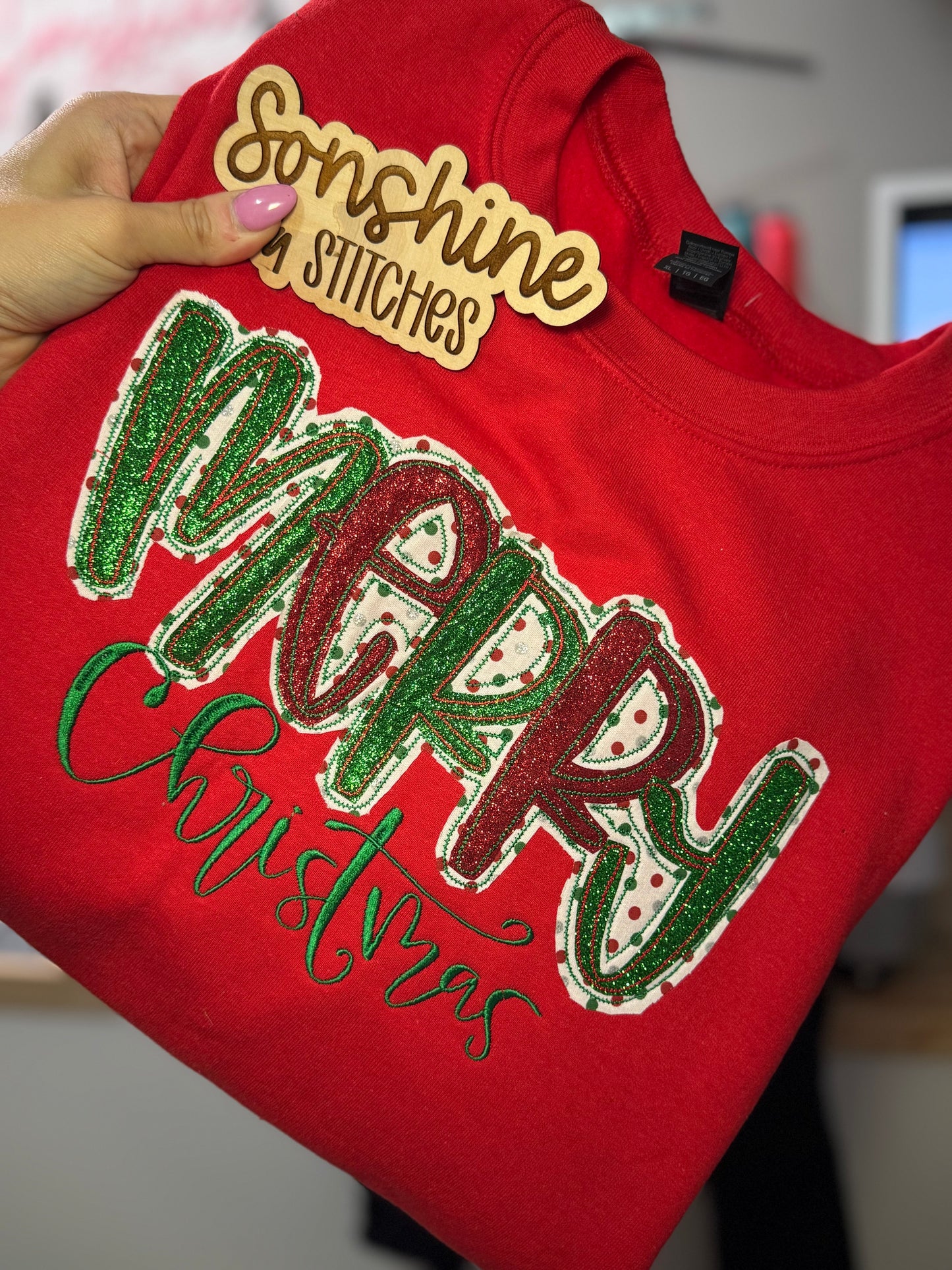 Merry Christmas Double Appliqué 💚❤️