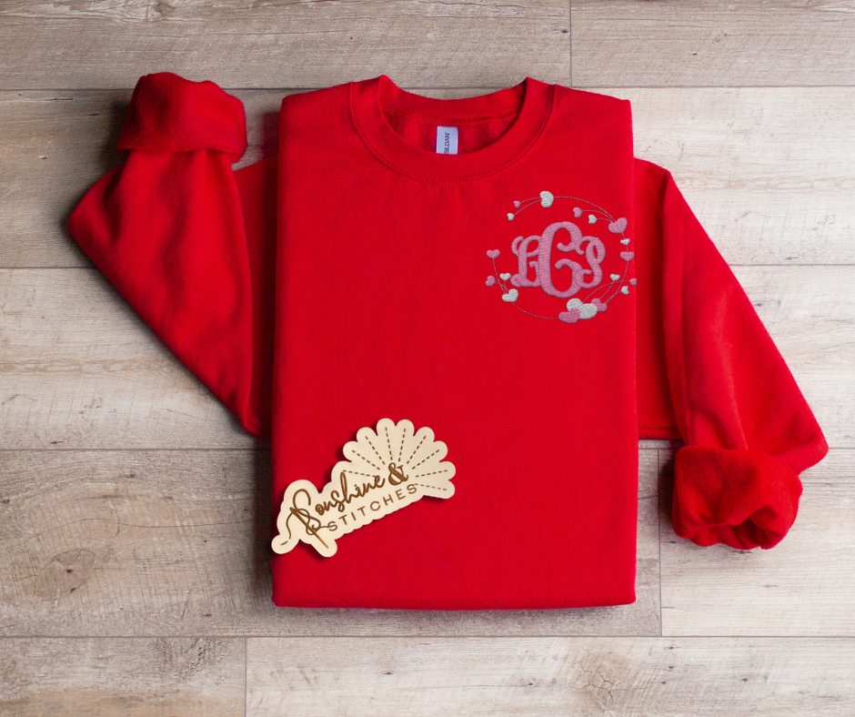 Heart Frame Monogram Crewneck
