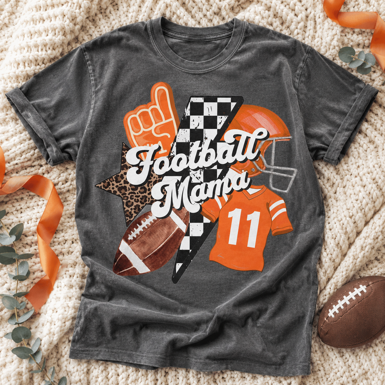 Retro Football Mama with Number