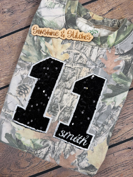 Custom Number Camo Tshirt