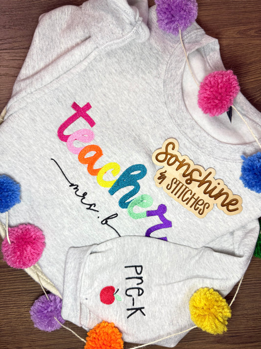 Teacher Crewneck 🌈🍎