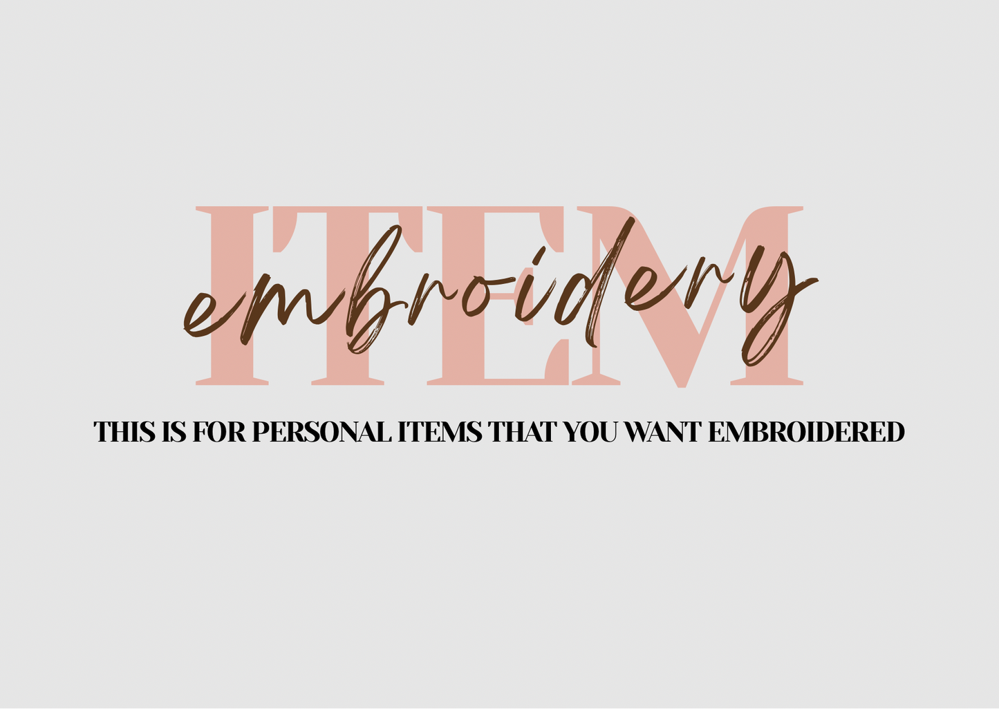 Standard Embroidery Fee
