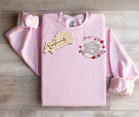 Heart Frame Monogram Crewneck