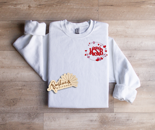 Heart Frame Monogram Crewneck